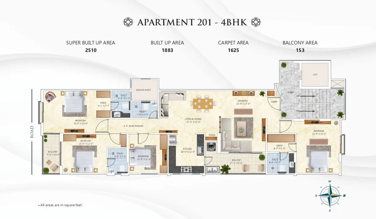 4 BHK Floor Plan